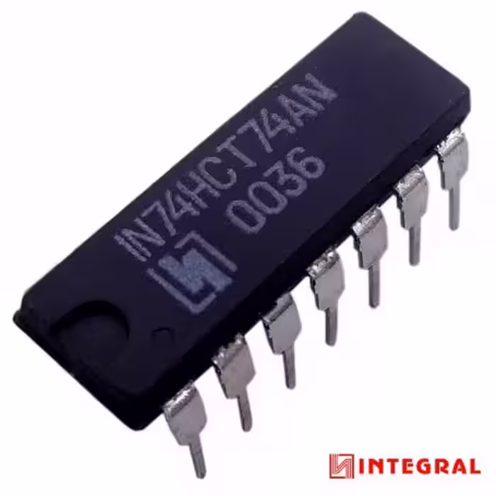 تراشه فیلیپ فلاپ 74HCT74AN پکیج DIP مارک INTEGRAL