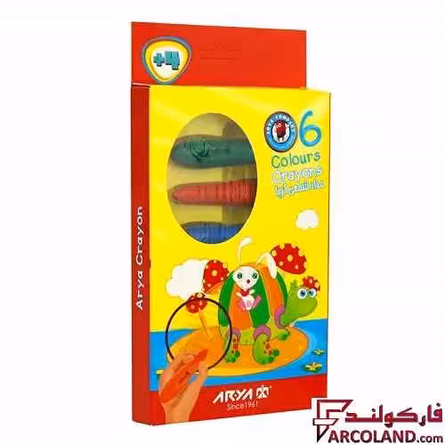 مداد شمعی 6 رنگ آریا مدل کرایون Arya Crayons 2051