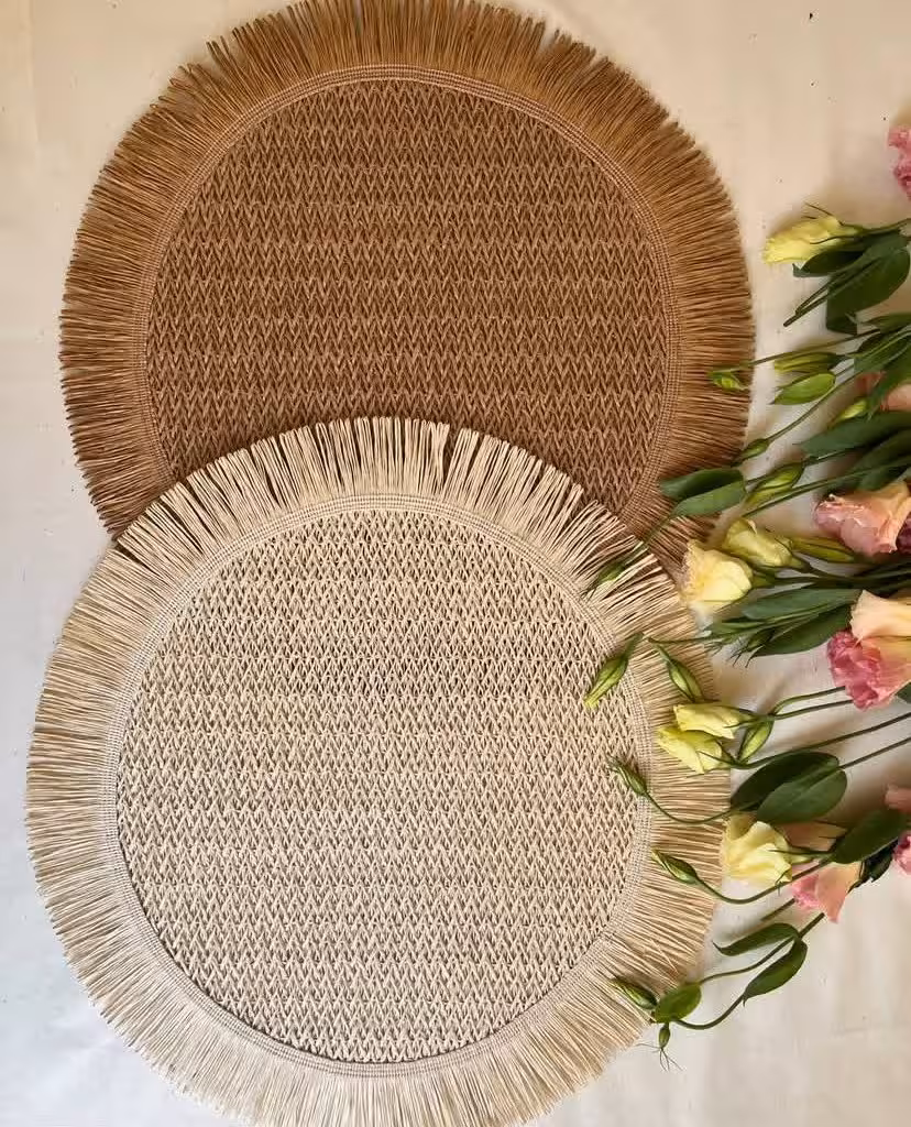 زیر بشقابی مدل حصیری