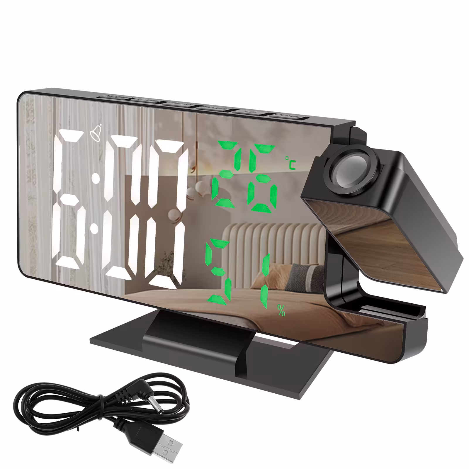 ساعت هوشمند رومیزی پروژکتور دار مدل Projector desk clock model DS-3718LW