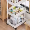 ترولی سه طبقه سفید Mobile Storage Rack Trolley