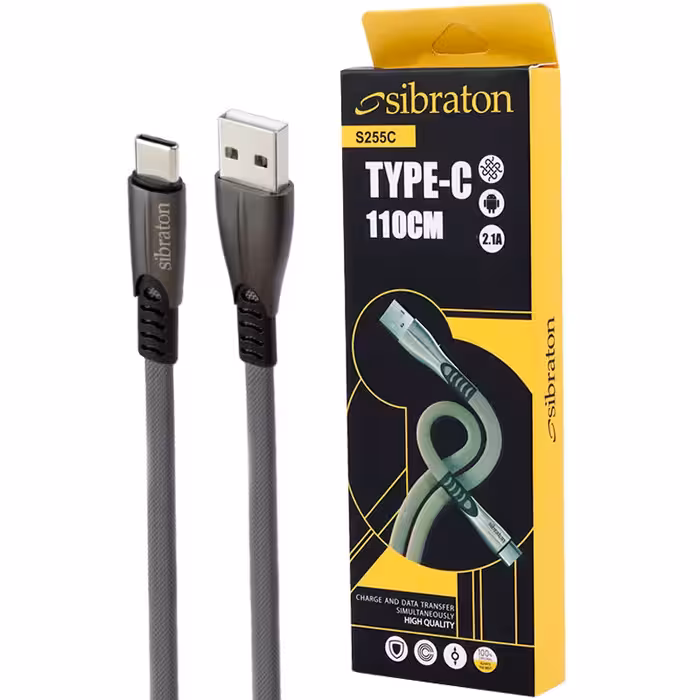 کابل تایپ سی Sibraton S255C 2.1A 1.1m