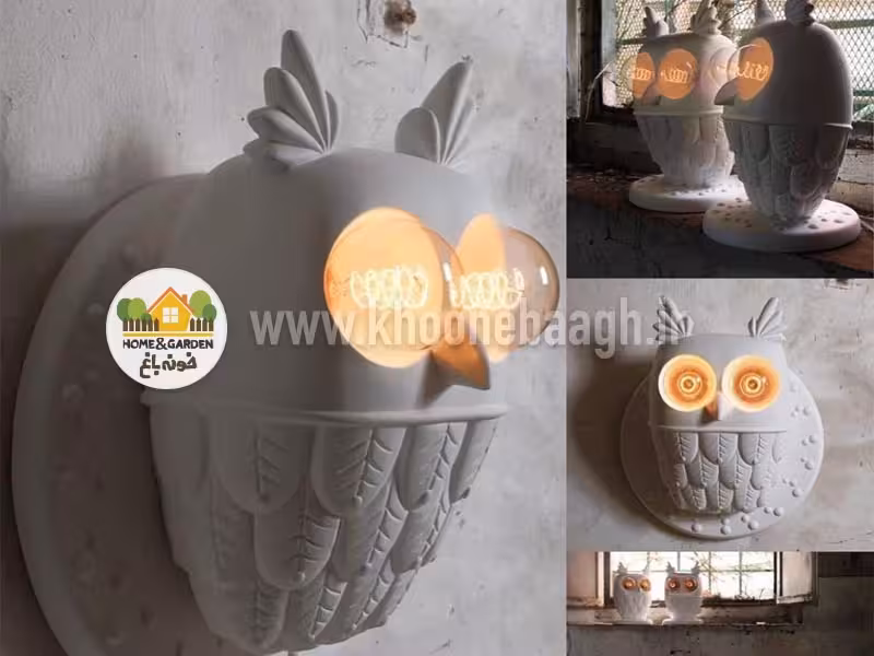 مجسمه جغد چراغدار دکوراتیو