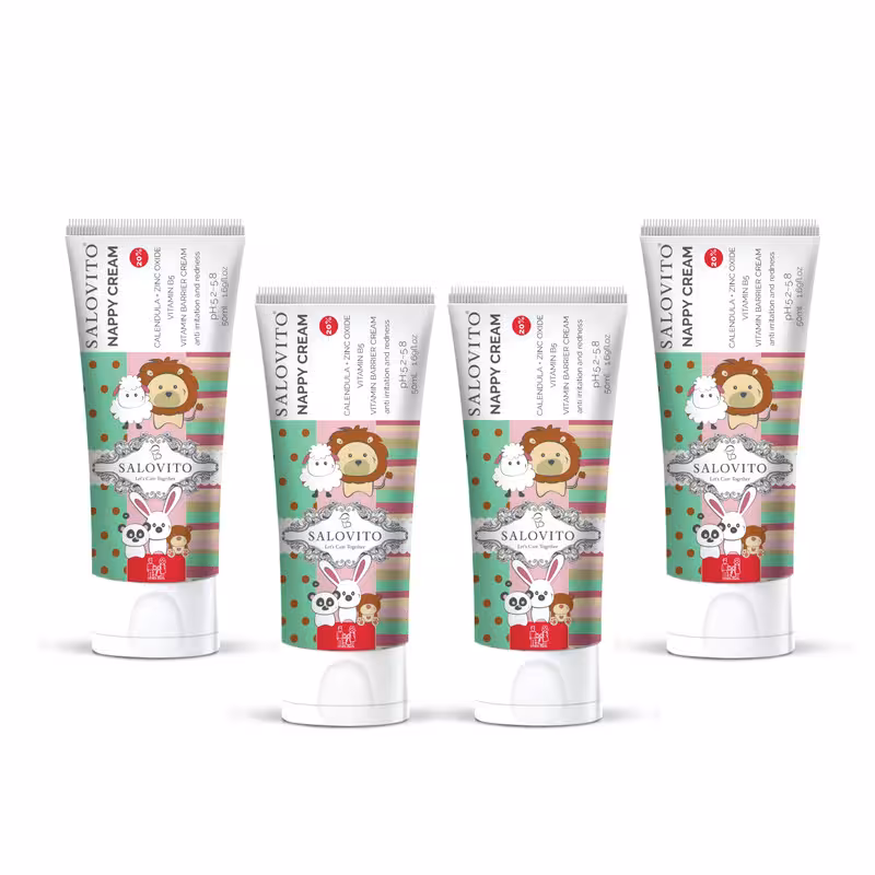کرم سوختگی پای کودک سالوویتو مدل caln حجم 50 میلی لیتر مجموعه 4 عددی