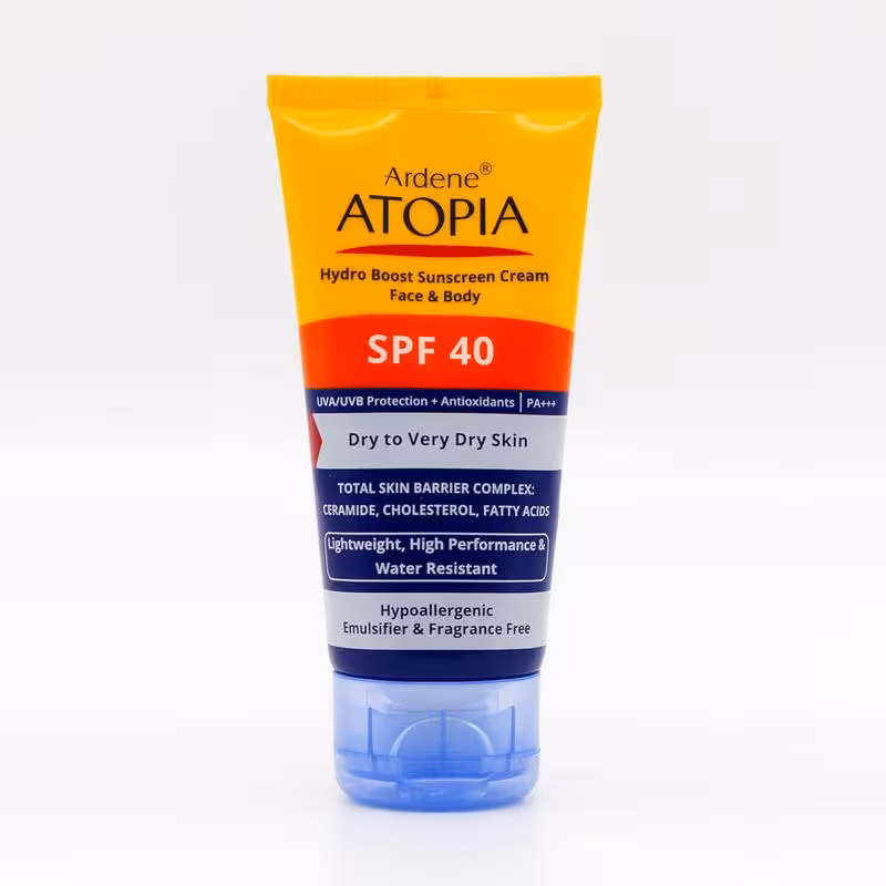 کرم ضدآفتاب مرطوب کننده SPF40 مناسب پوست خشک آردن آتوپیا (بدون رنگ)