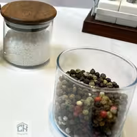 بانکه شیشه ای 6*6 درب چوبی مدل 80606 ACA