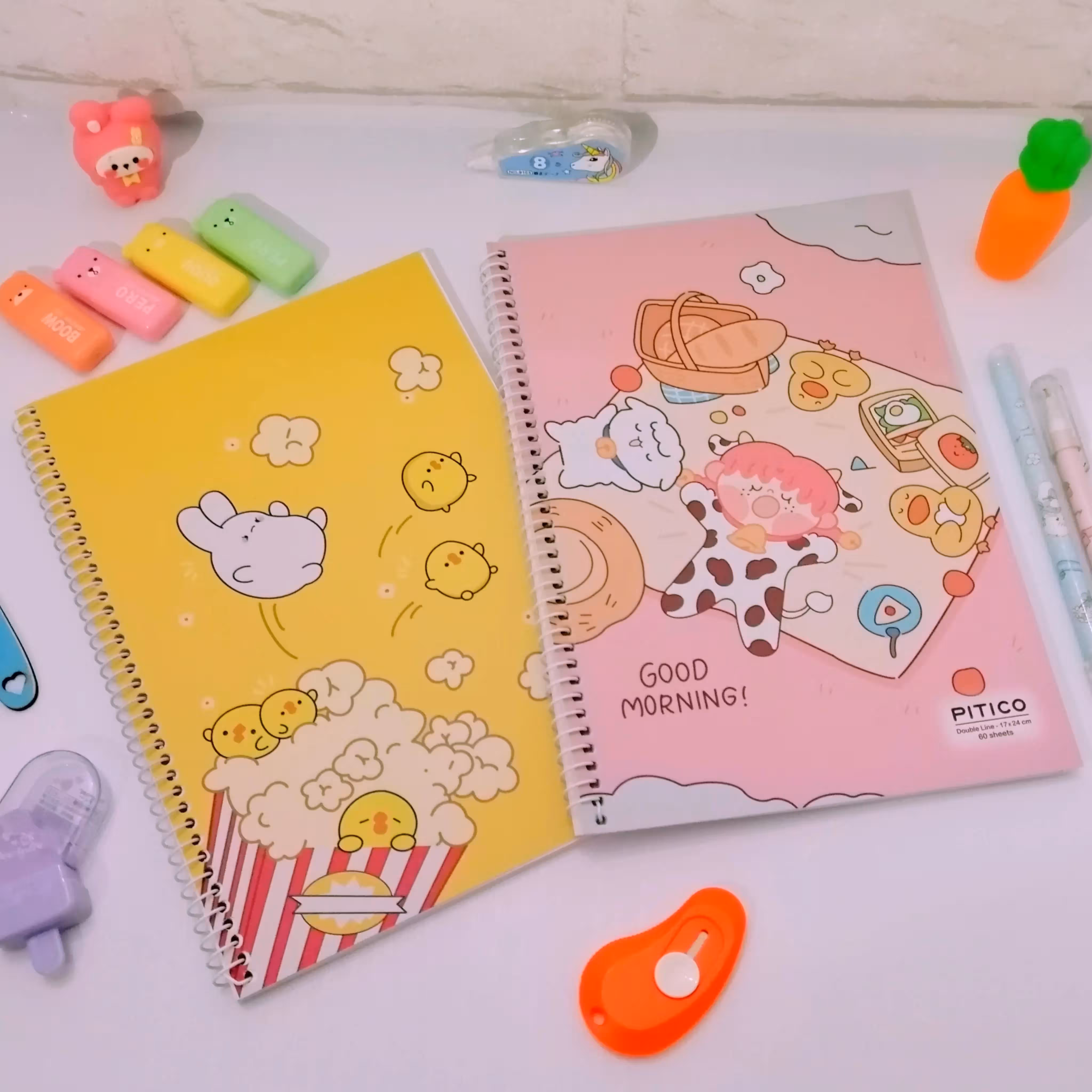 دفتر زبان دو خط فانتزی سیمی 60 برگ