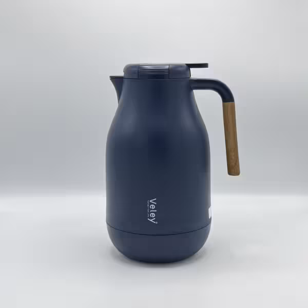 فینیک - فلاسک 2 لیتر دسته چوبی آبی