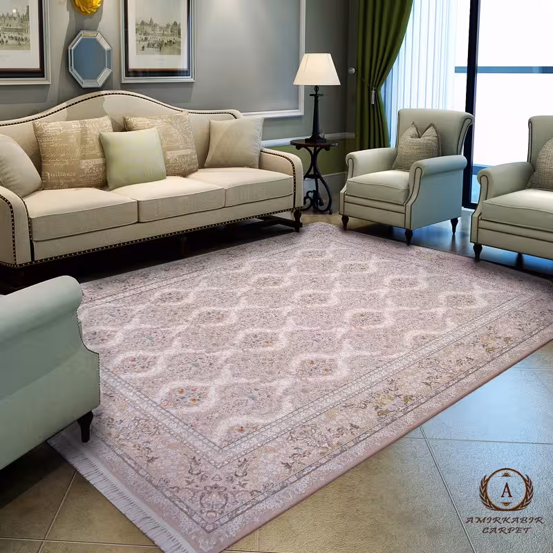 فرش 1200 شانه طرح واگره کرم