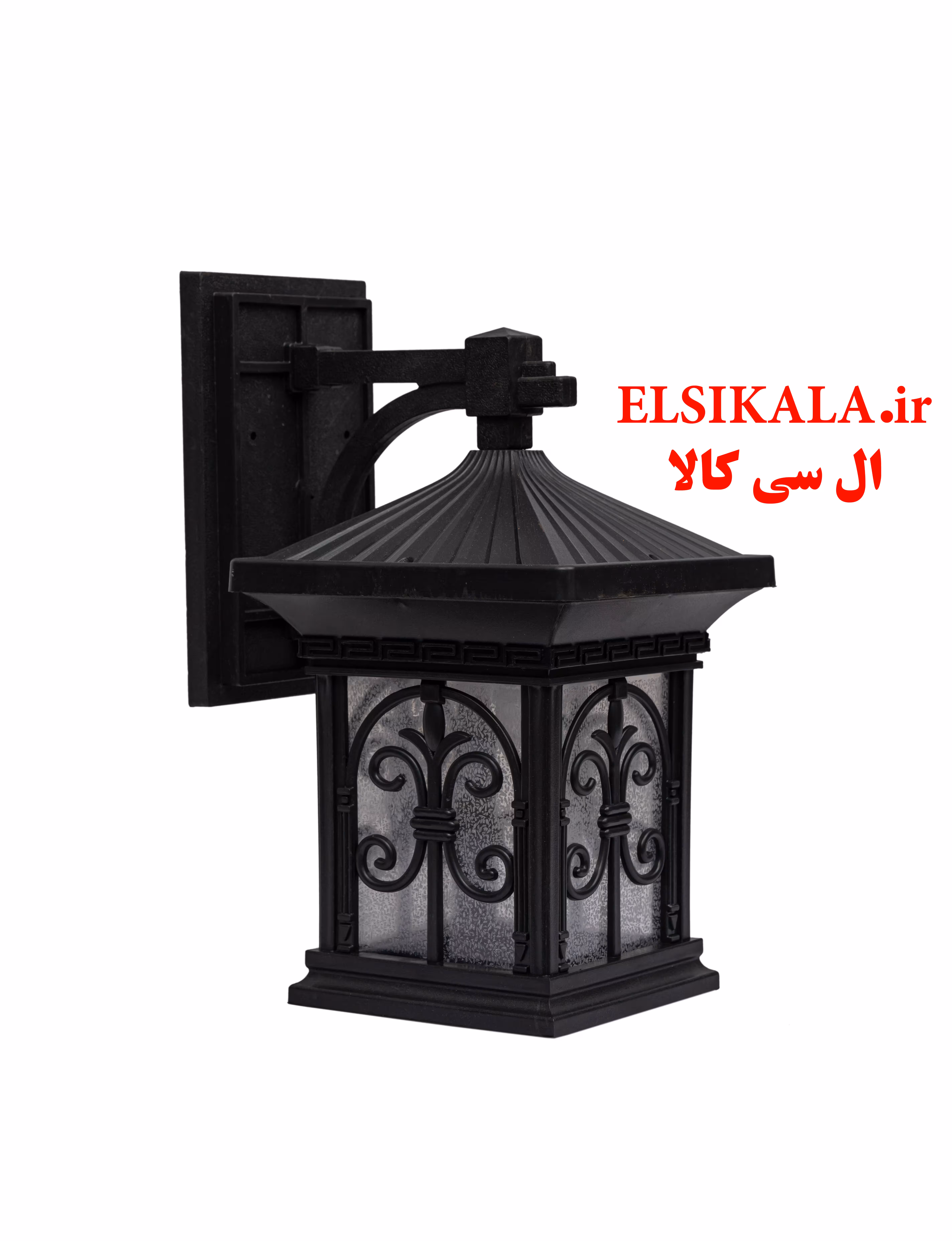 چراغ حیاطی دیواری غزل مشکی مسی سفید