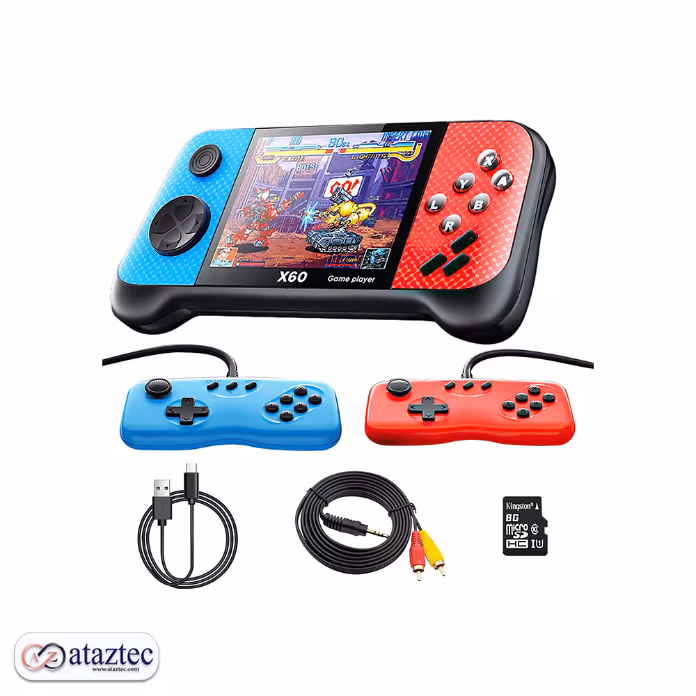 کنسول بازی X60 | با 4849 بازی کلاسیک و صفحه نمایش 3.5 اینچی HD با اتصال به تلویزیون