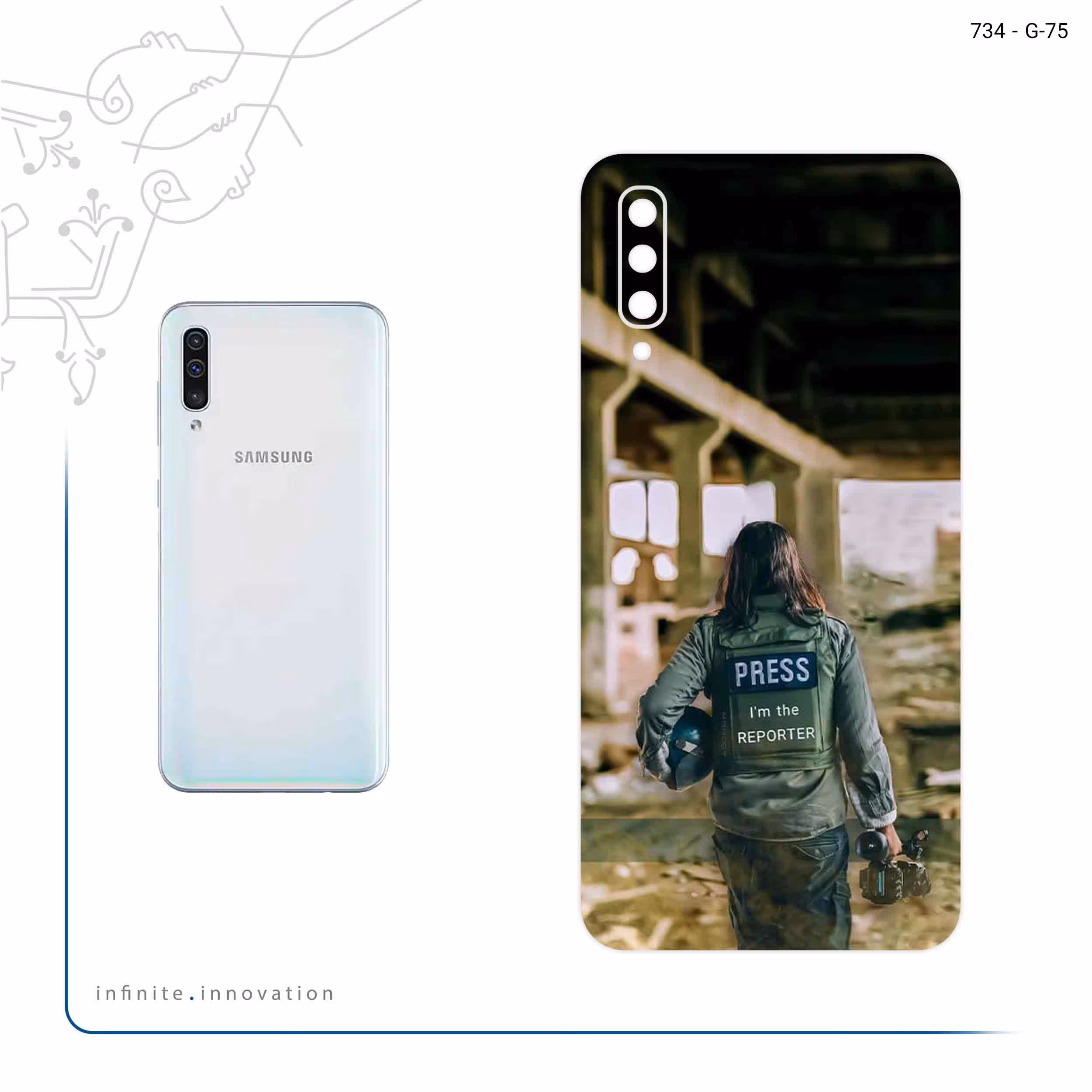 برچسب پوششی ماهوت مدل Reporter مناسب برای گوشی موبایل سامسونگ Galaxy A50