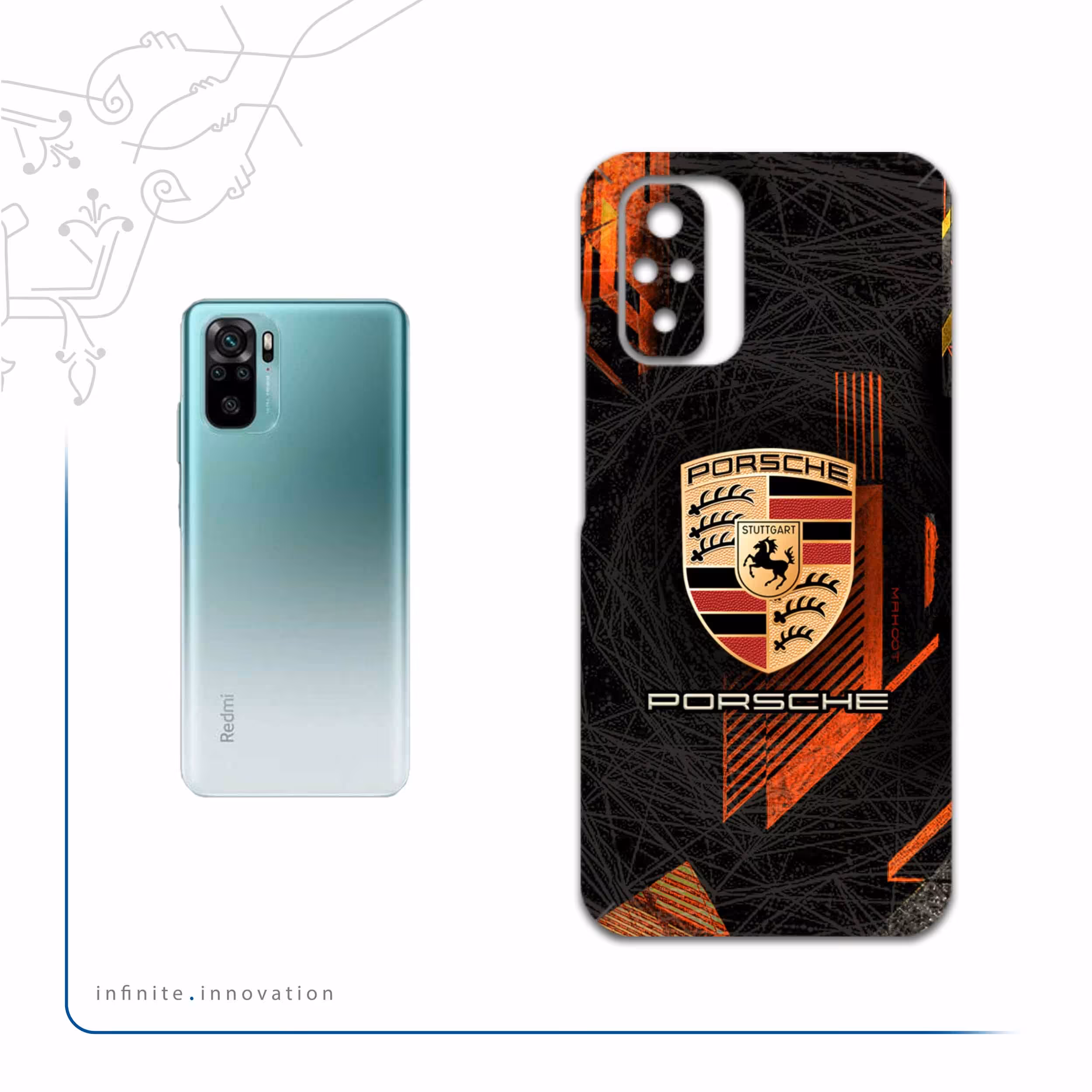 برچسب پوششی ماهوت مدل Porsche-Logo مناسب برای گوشی موبایل شیائومی Redmi Note 10s