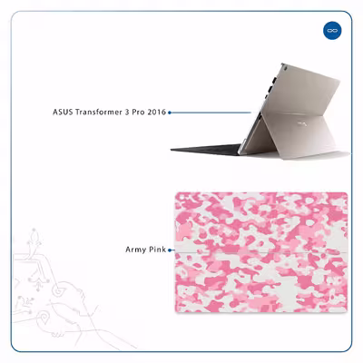 برچسب پوششی ماهوت مدل Army-Pink مناسب برای تبلت ایسوس Transformer 3 Pro 2016