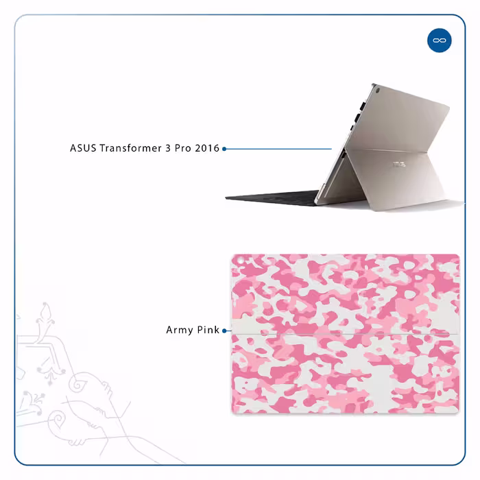 برچسب پوششی ماهوت مدل Army-Pink مناسب برای تبلت ایسوس Transformer 3 Pro 2016