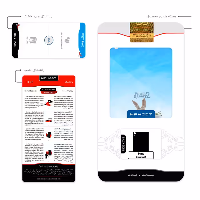 برچسب پوششی ماهوت مدل Peter Rabbit مناسب برای گوشی موبایل سونی Xperia Z3