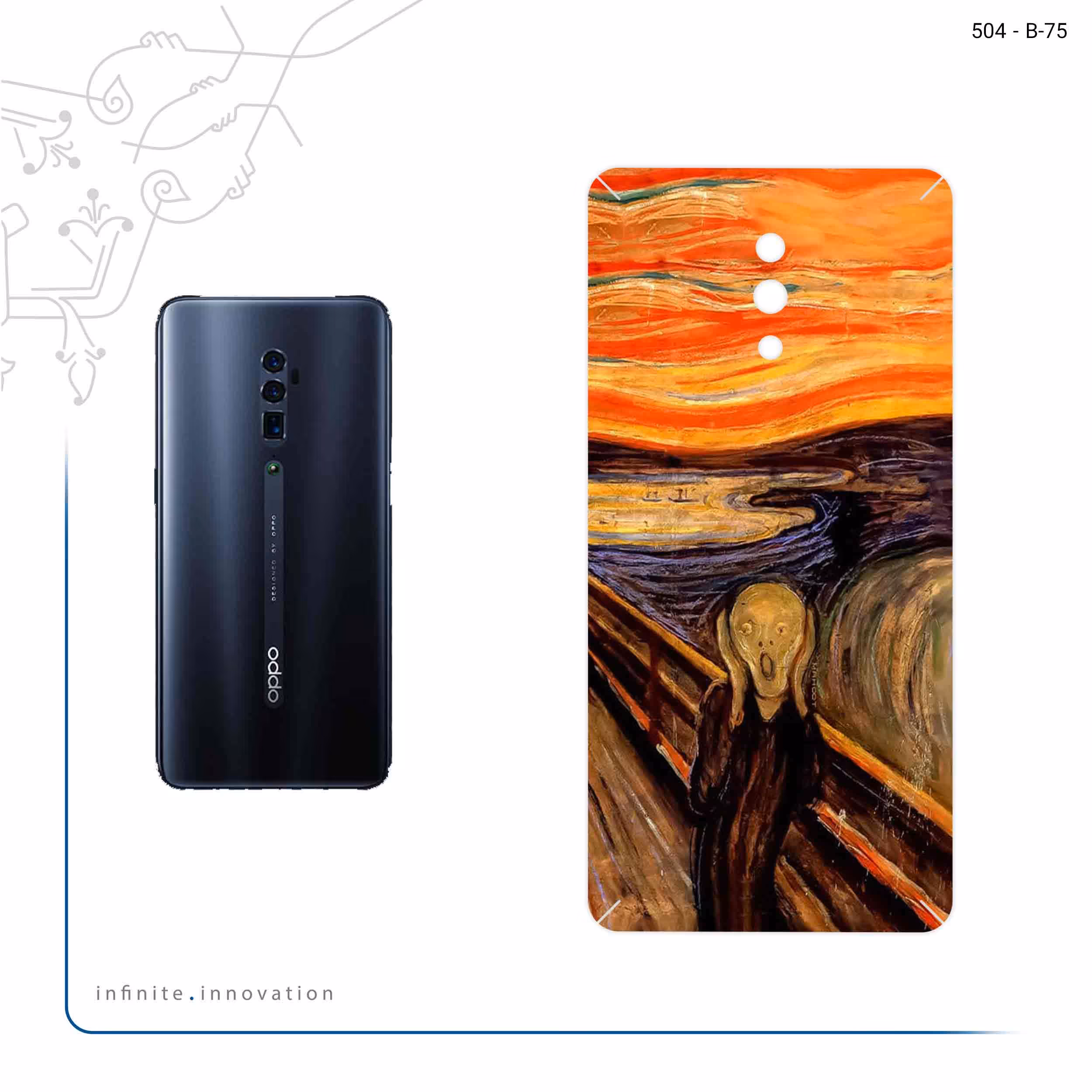 برچسب پوششی ماهوت مدل The Scream of Munch مناسب برای گوشی موبایل اپو RENO 10X