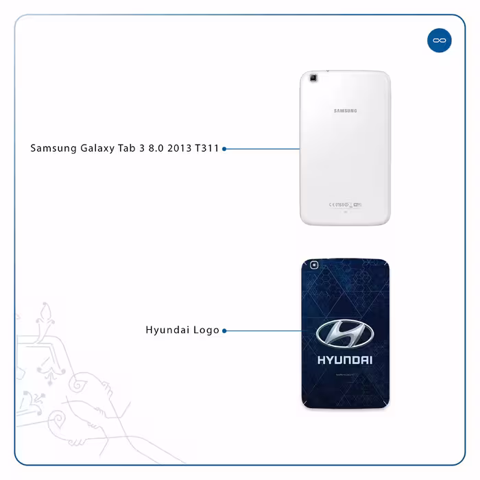برچسب پوششی ماهوت مدل Hyundai-Logo مناسب برای تبلت سامسونگ Galaxy Tab 3 8.0 2013 T311