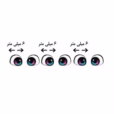 چشم عروسک مدل رزینی 6 میل کد 3 مجموعه 60 عددی