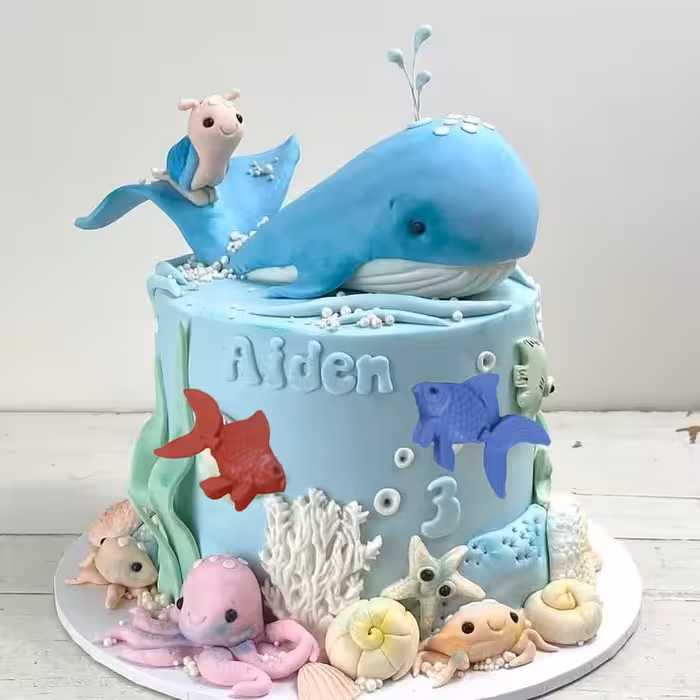 ابزار تزیین کیک به گز مدل ماهی دم متحرک مجموعه 50 عددی