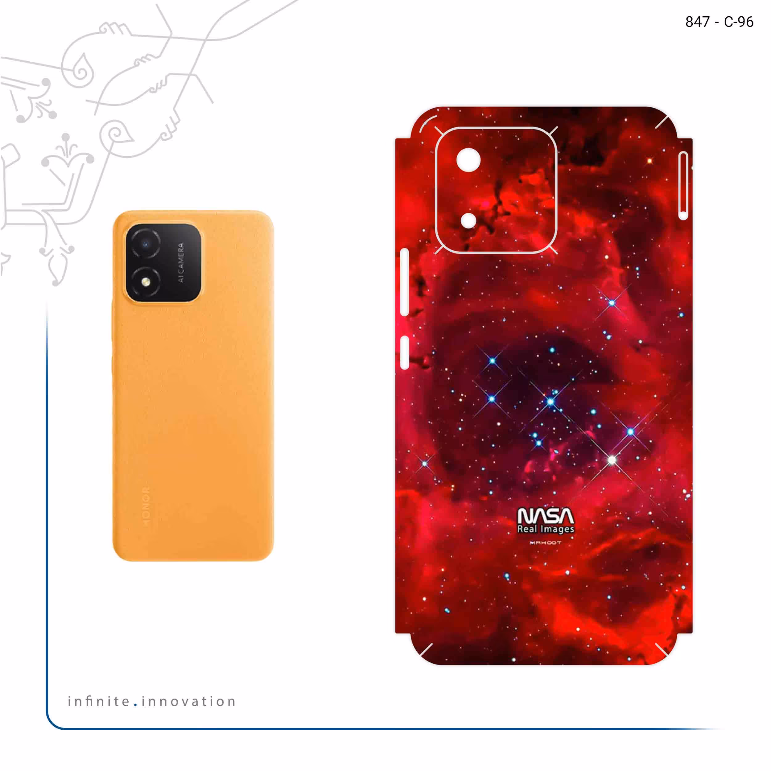 برچسب پوششی ماهوت مدل Universe b NASA 10 مناسب برای گوشی موبایل آنر X5