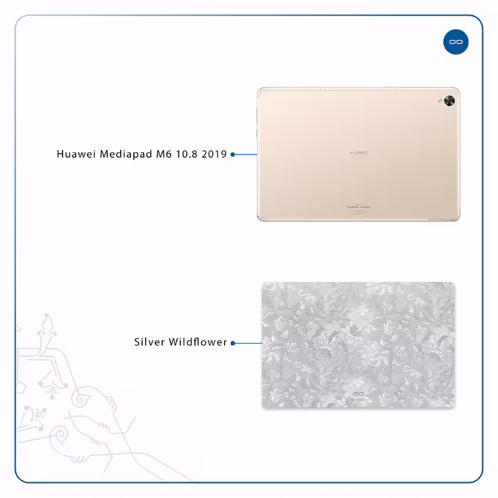 برچسب پوششی ماهوت مدل Silver-Wildflower مناسب برای تبلت هوآوی Mediapad M6 10.8 2019