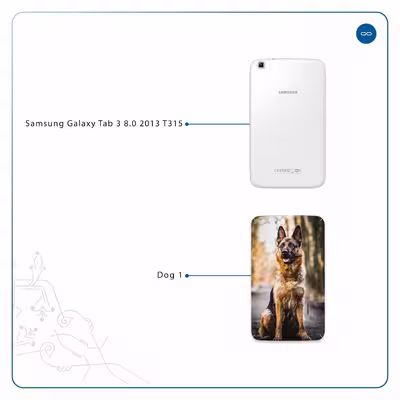 برچسب پوششی ماهوت مدل Dog-1 مناسب برای تبلت سامسونگ Galaxy Tab 3 8.0 2013 T315