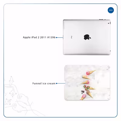 برچسب پوششی ماهوت مدل Funnel ice cream مناسب برای تبلت اپل iPad 2 2011 A1396