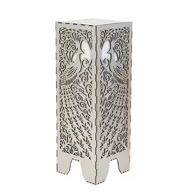 آباژور ایستاده چوب ارا طرح طاووس