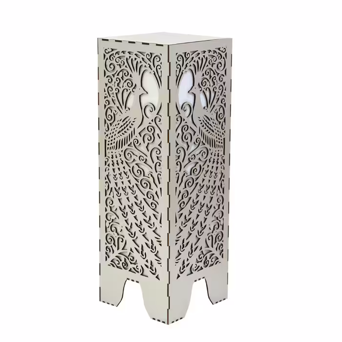 آباژور ایستاده چوب ارا طرح طاووس