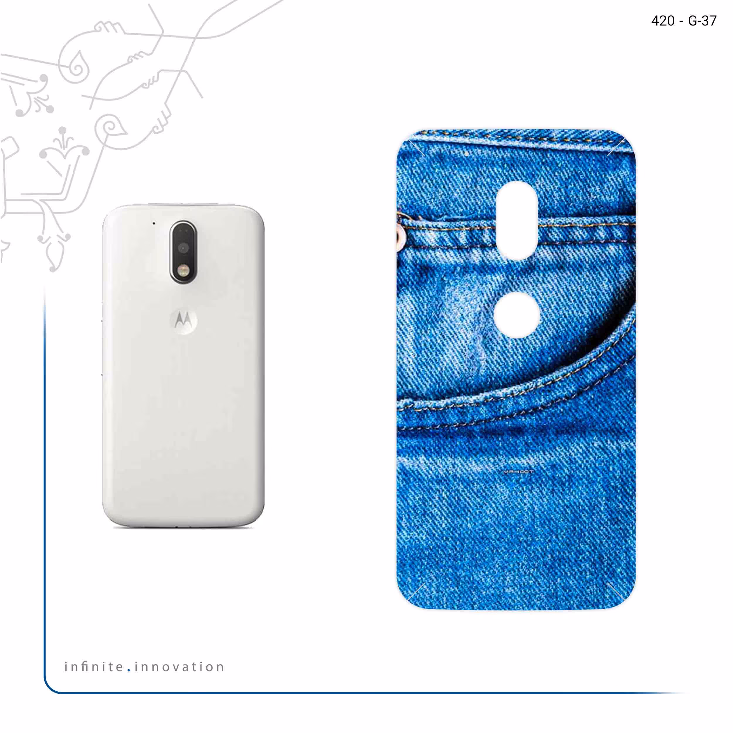 برچسب پوششی ماهوت مدل Fabric Texture 7 مناسب برای گوشی موبایل موتورولا Moto G4 Play