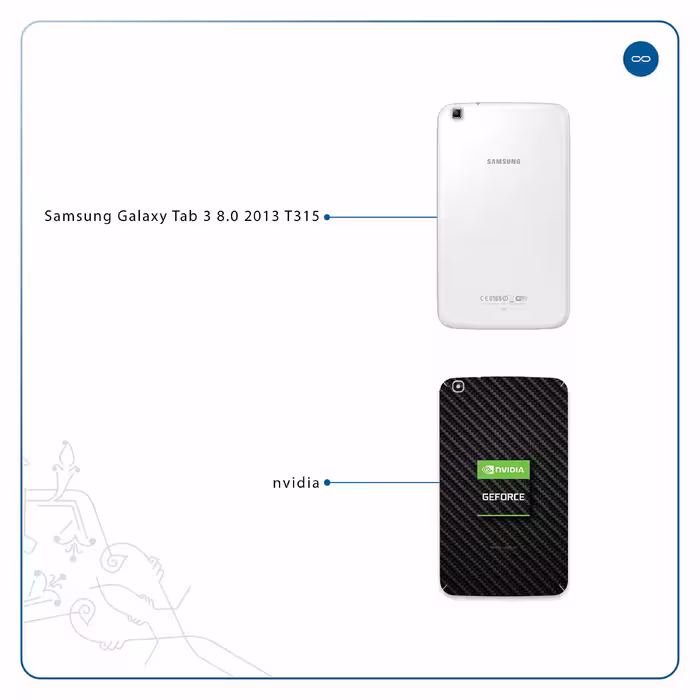 برچسب پوششی ماهوت مدل Nvidia Brand مناسب برای تبلت سامسونگ Galaxy Tab 3 8.0 2013 T315