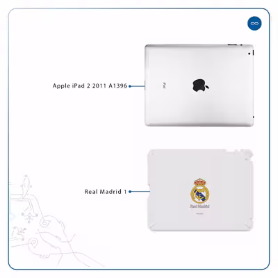 برچسب پوششی ماهوت مدل Real-Madrid مناسب برای تبلت اپل iPad 2 2011 A1396