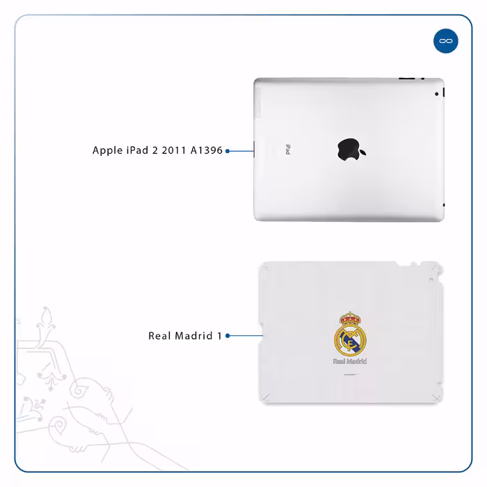 برچسب پوششی ماهوت مدل Real-Madrid مناسب برای تبلت اپل iPad 2 2011 A1396