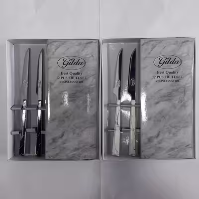کارد میوه خوری گیلدا طرح سنگ کد 5021 بسته 12 عددی