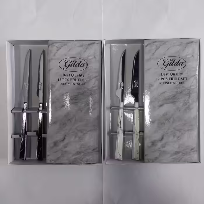 کارد میوه خوری گیلدا طرح سنگ کد 5021 بسته 12 عددی