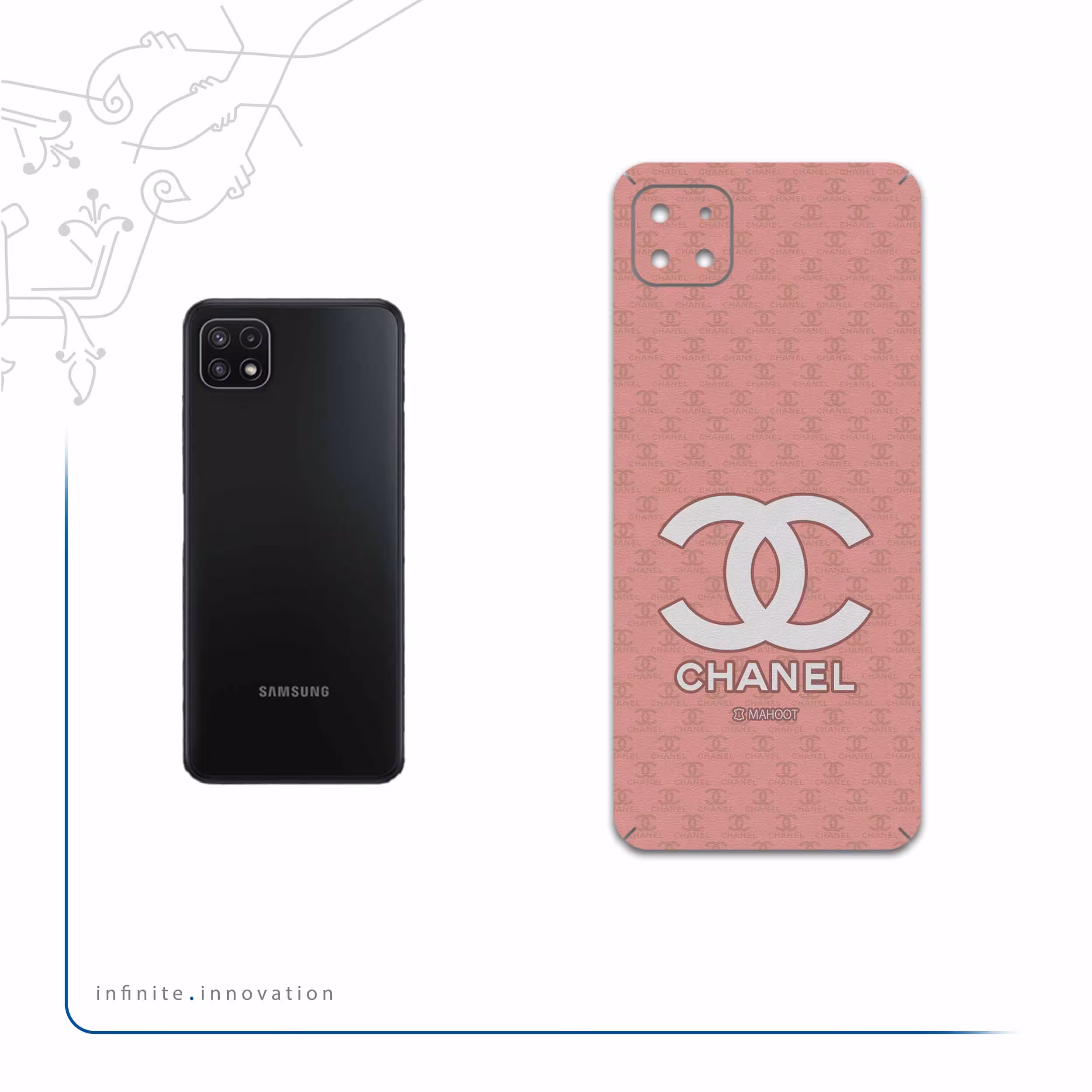برچسب پوششی ماهوت مدل CHANEL-Logo مناسب برای گوشی موبایل سامسونگ Galaxy A22 5G