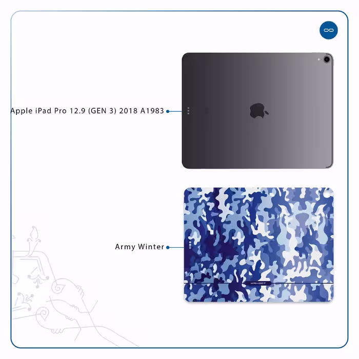 برچسب پوششی ماهوت مدل Army-Winter مناسب برای تبلت اپل iPad Pro 12.9 (GEN 3) 2018 A1983