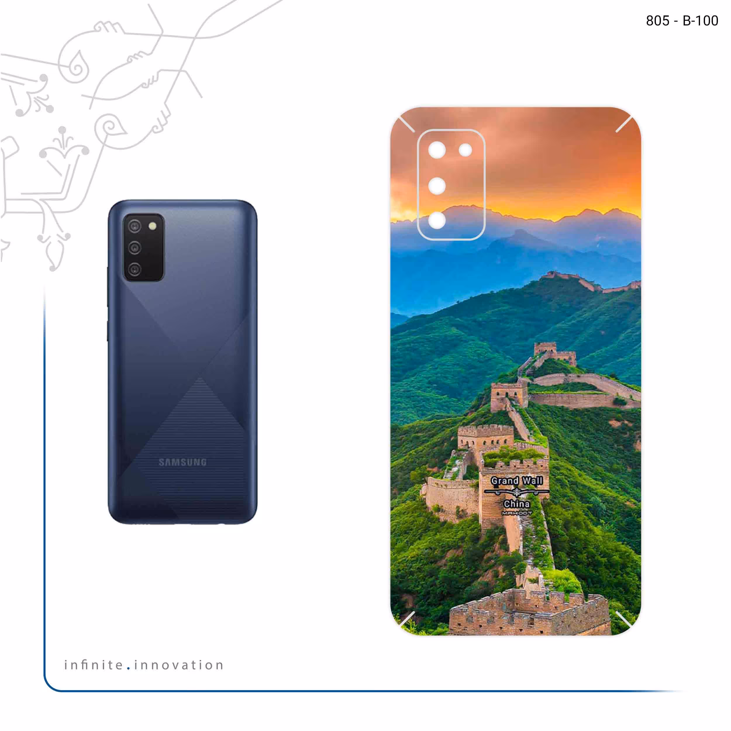 برچسب پوششی ماهوت مدل China Grand Wall مناسب برای گوشی موبایل سامسونگ Galaxy M02s