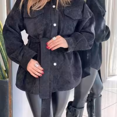 مانتو کبریتی زنانه مدل ژاکلین جنس مخمل کبریتی درجه یک
