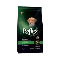 غذای خشک توله سگ نژاد کوچک مدل طعم مرغ برند Reflex رفلکس پلاس 3 کیلویی