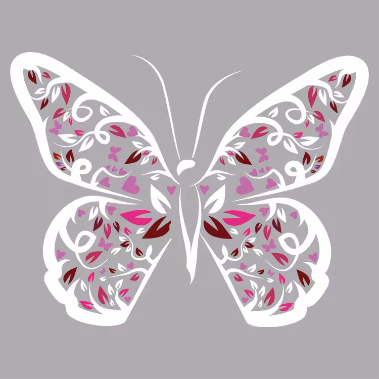 استیکر پارچه و لباس مدل دی تی اف طرح پروانه گل کد H15.49 مجموعه 4 عددی