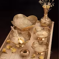 ست پذیرایی برنجی طلایی کد 315