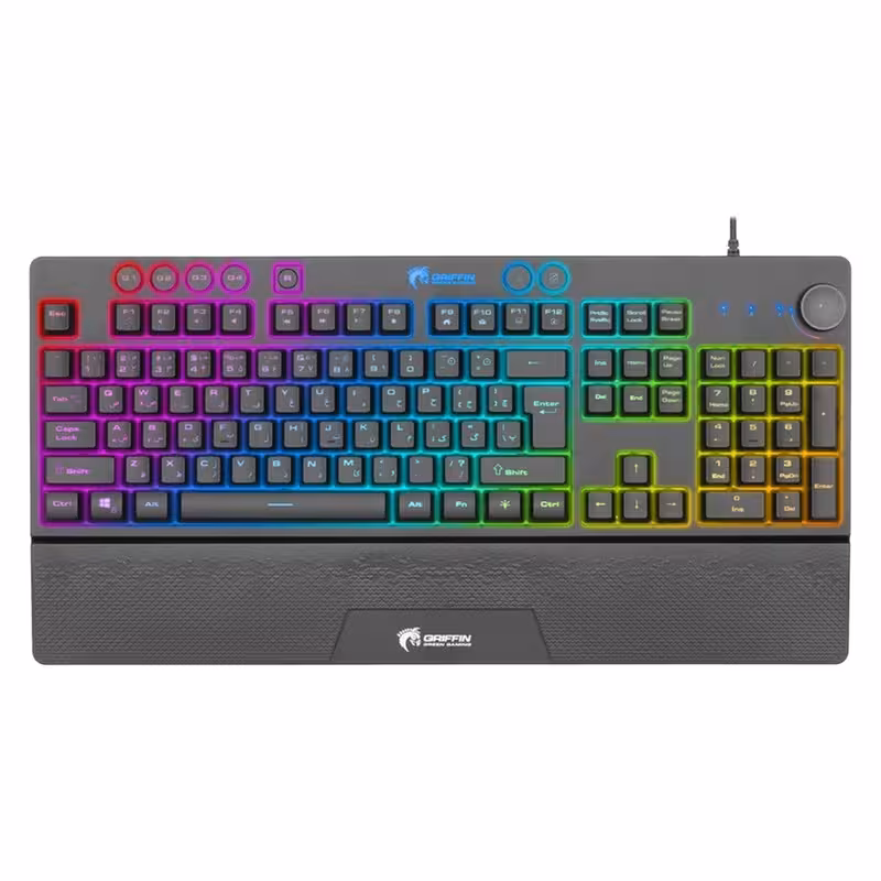 کیبورد مخصوص بازی گرین مدل GK703-RGBسوییچ ممبران ، Full Size، نورپردازی RGB | کالا مکس