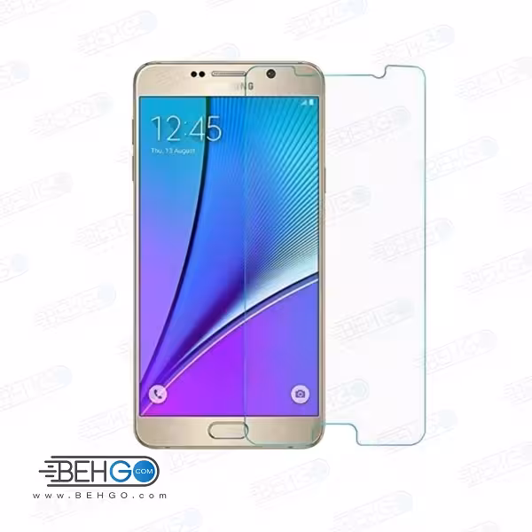 گلس note5 بی رنگ و شفاف یا محافظ صفحه نمایش نوت شیشه ای Glass Screen Protector samsung note 5