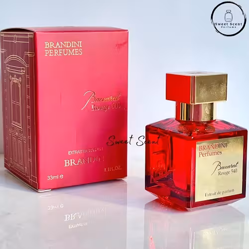 عطر ادکلن مینی باکارات رژ 540 اکستریت د پارفوم (باکارات قرمز) برندینی | MFK Baccarat Rouge 540 Extrait de Parfum Brandini حجم 33 میل(شرکتی)