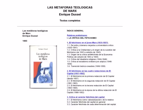 خرید و دانلود نسخه کامل کتاب Las metaforas teologicas de Marx