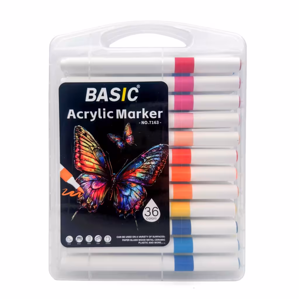 ماژيک اکريليک 36 رنگ برند بيسيک