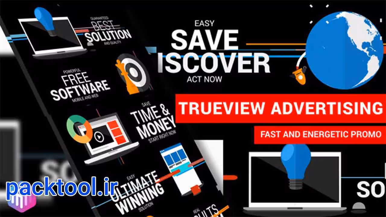 پروژه افتر افکت تیزر تبلیغاتی ویدیویی سریع و کوتاه Video Ad Fast Short - پک تول
