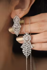 نیمست مجلل جواهری نقره کد 00621